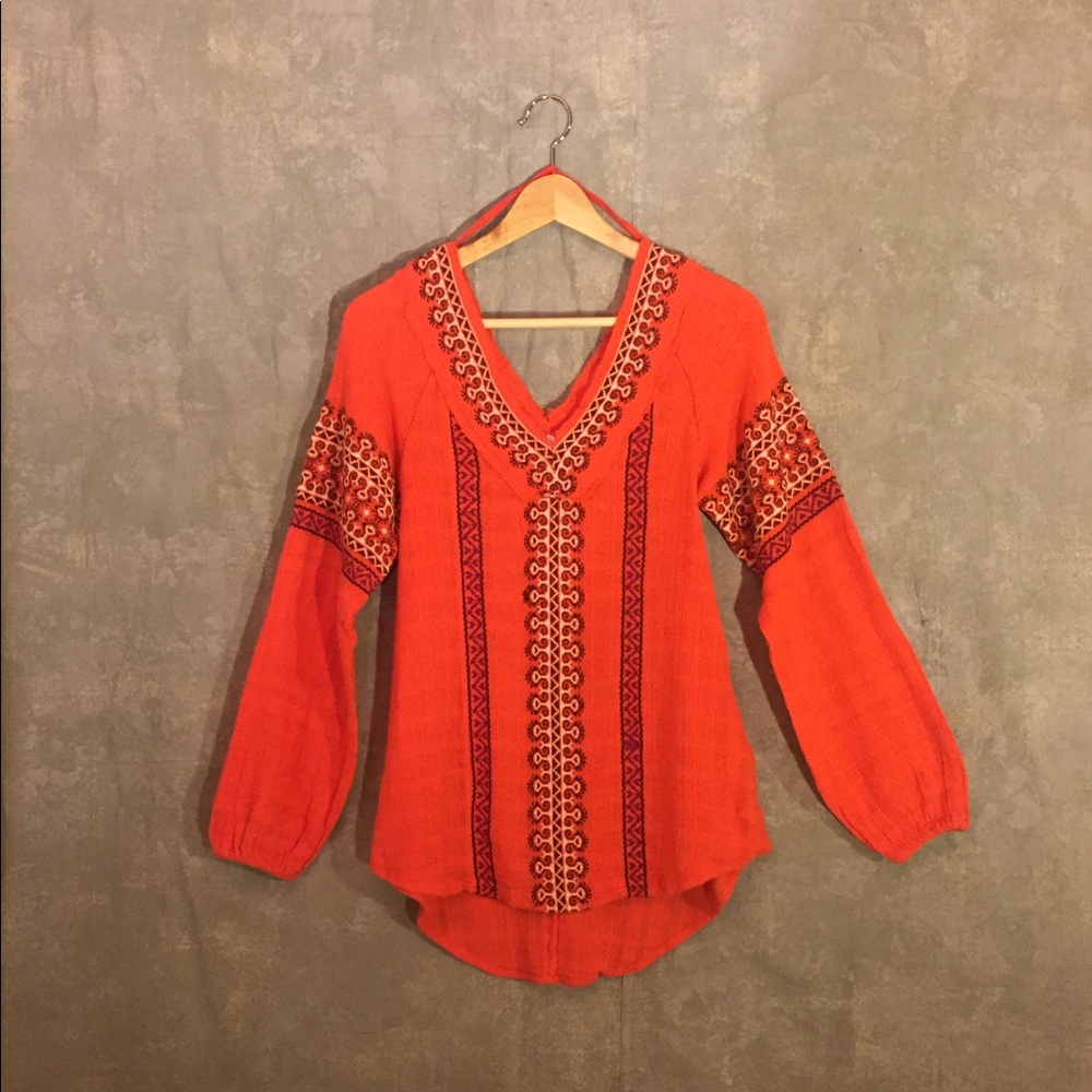 Free People gauzy long sleeve shirt